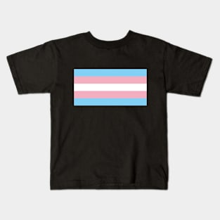 TRANSGENDER FLAG - PALE BLUE, WHITE AND PINK TRANSGENDER FLAG Kids T-Shirt